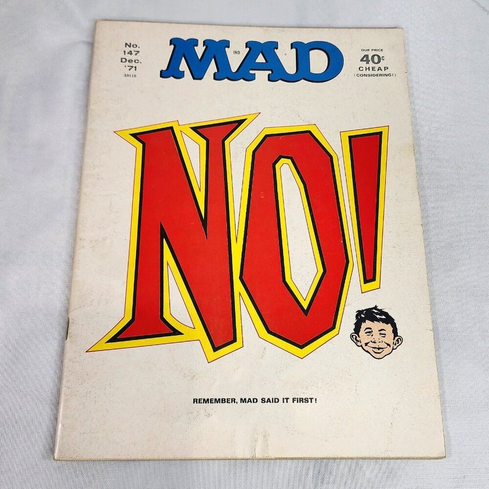 Mad Magazine Issue #‎ 147 December 1971 NO! Mad Said It First Norman Mingo Cover